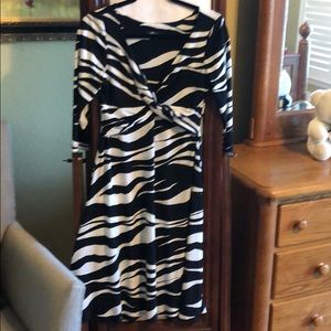 Black and white zebra striped dress